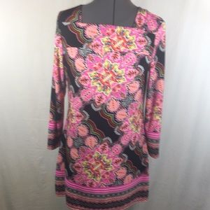 City-View Tunic Top Short Dress 3/4 Sleeves Size 8